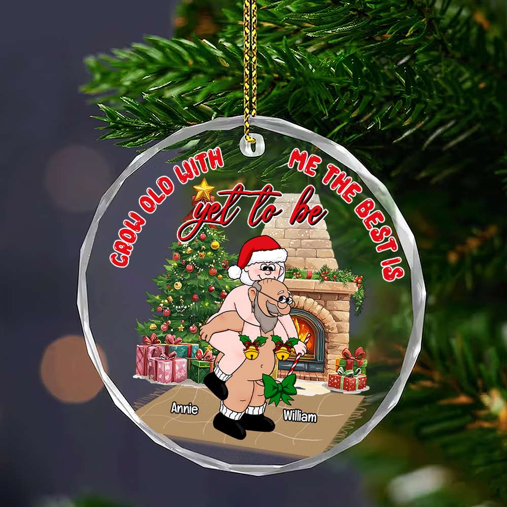 Alternative view of Old Couple Ornament  - Naughty & Naked Couple - Personalized Gifts For Couple