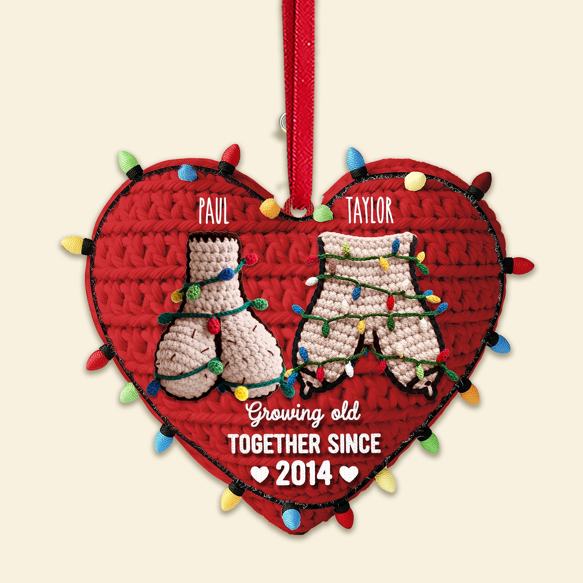 Old Couple Ornament - Personalized Gifts For Funny Couple Christmas Ornament 01NAMG091025 - Image 3