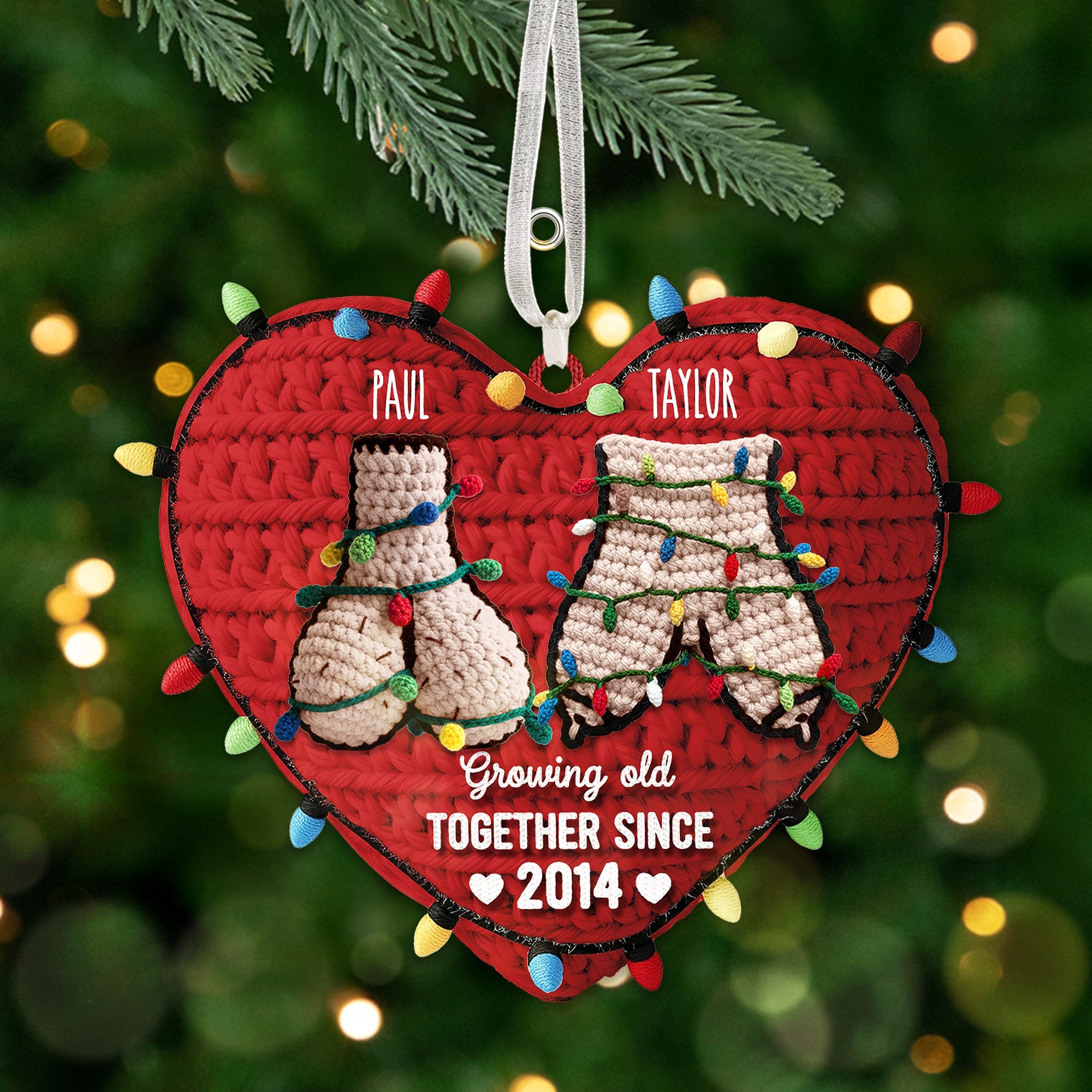 Alternative view of Old Couple Ornament - Personalized Gifts For Funny Couple Christmas Ornament 01NAMG091025