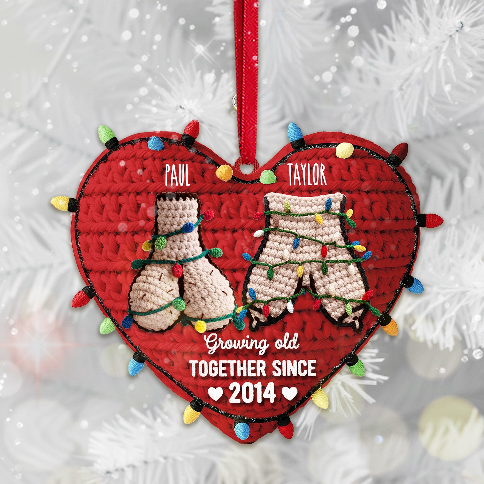 Old Couple Ornament - Personalized Gifts For Funny Couple Christmas Ornament 01NAMG091025