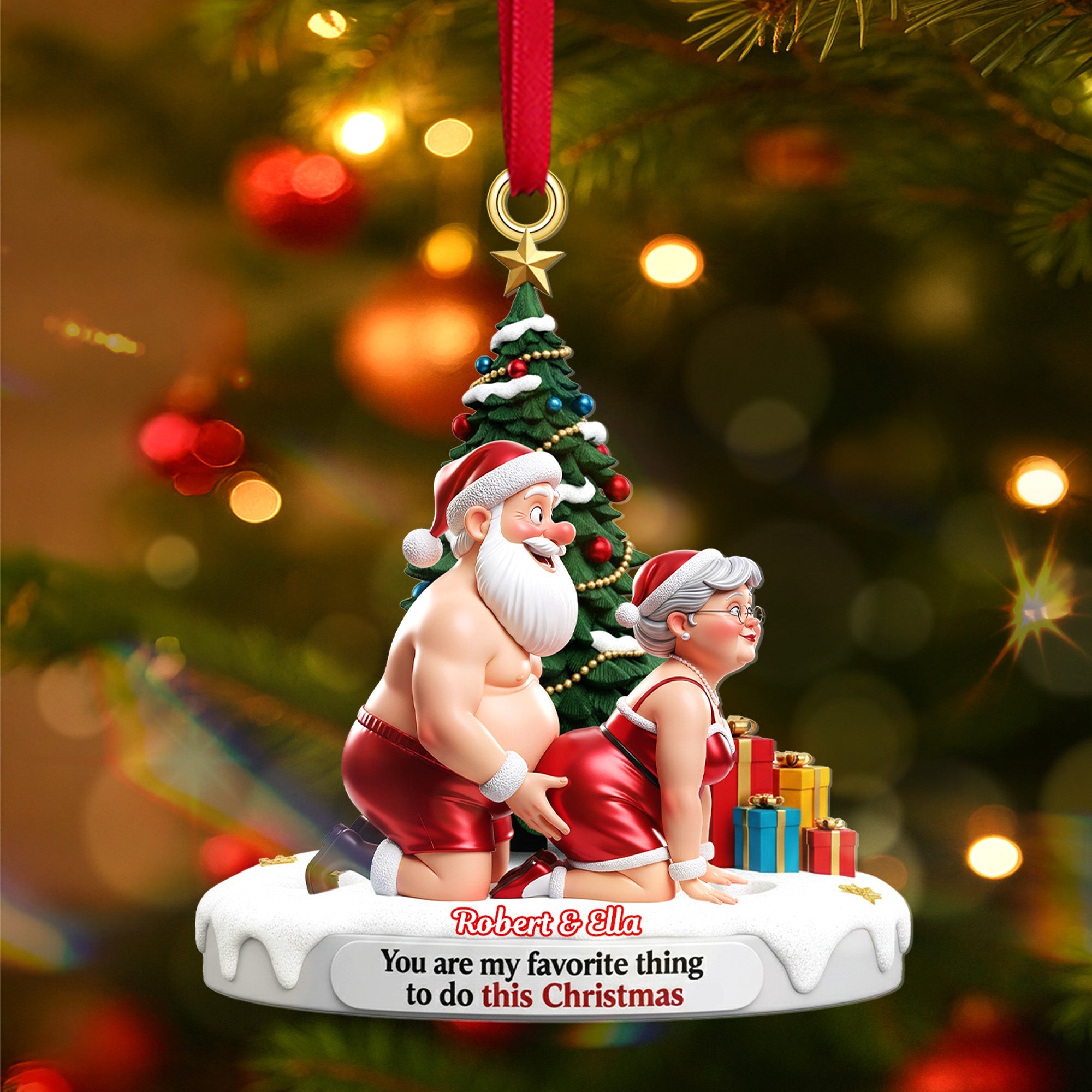 Old Naughty Couple Ornament - Personalized Gifts For Couple Christmas Ornament 04OHMG160925