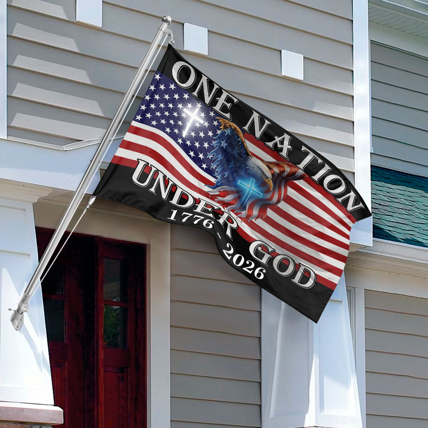 One Nation Under God American Eagle Garden Flag TH10 894843 - Image 4
