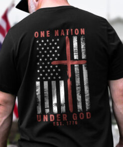 One Nation Under God Est 1776 Backside Shirt LM32 895453
