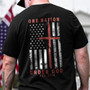 One Nation Under God Est 1776 Backside Shirt LM32 895453