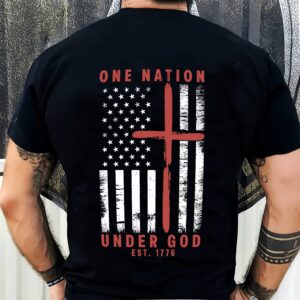 Alternative view of One Nation Under God Est 1776 Backside Shirt LM32 895453