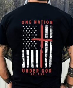 Alternative view of One Nation Under God Est 1776 Backside Shirt LM32 895453