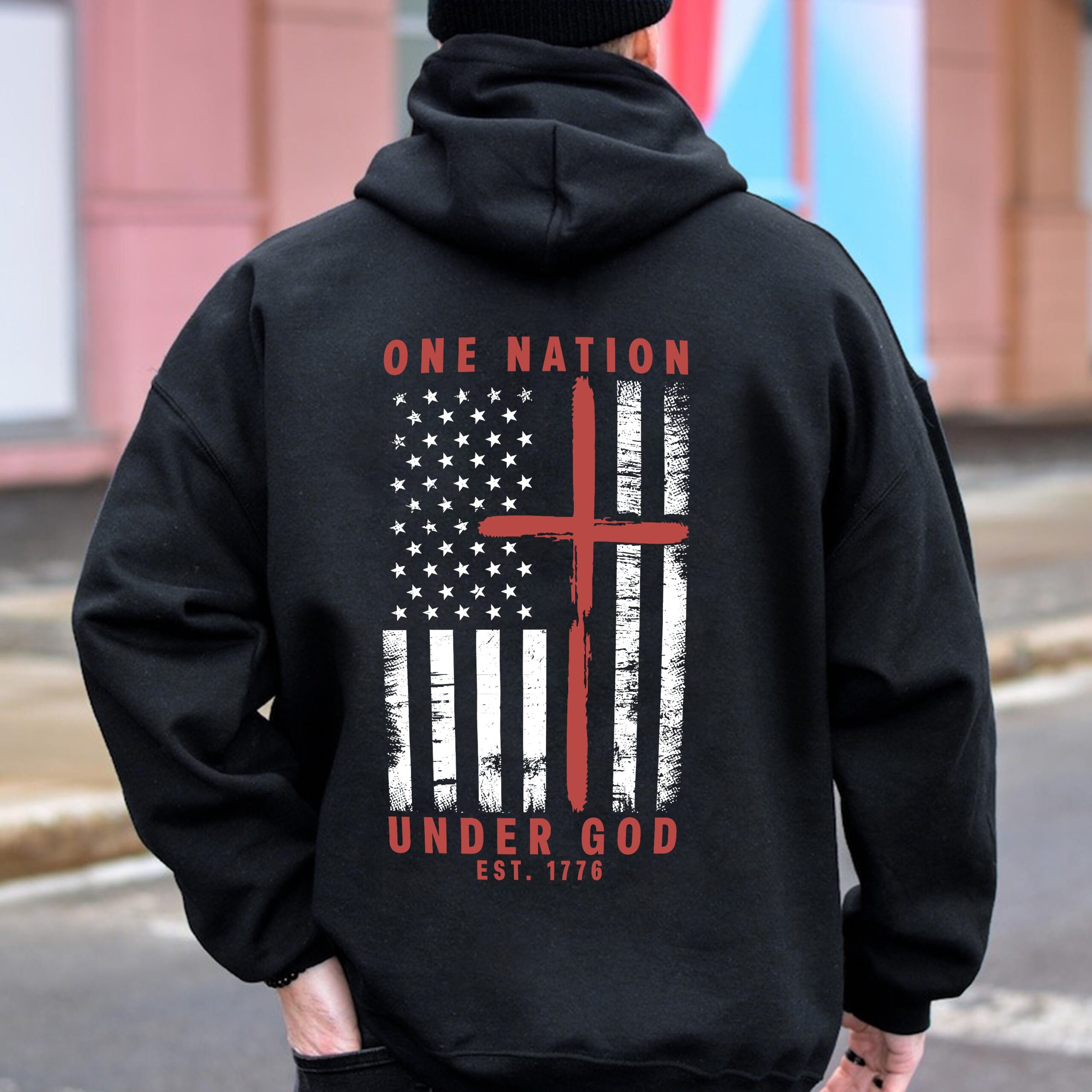 One Nation Under God Est 1776 Backside Shirt LM32 895453 - Image 4