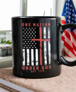 One Nation Under God Est. 1776 Black Mug