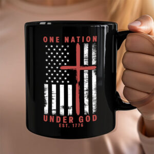 Alternative view of One Nation Under God Est. 1776 Black Mug LM32 895451