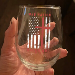 One Nation Under God Est 1776 Freedom Wine Glass LM32 895457