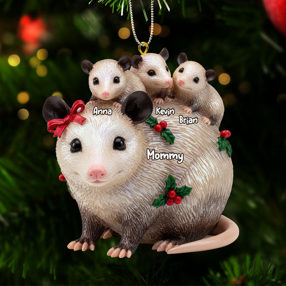 Opossums Mom And Kids Ornament - Personalized Gifts For Mom Christmas Ornament 03NATI071125