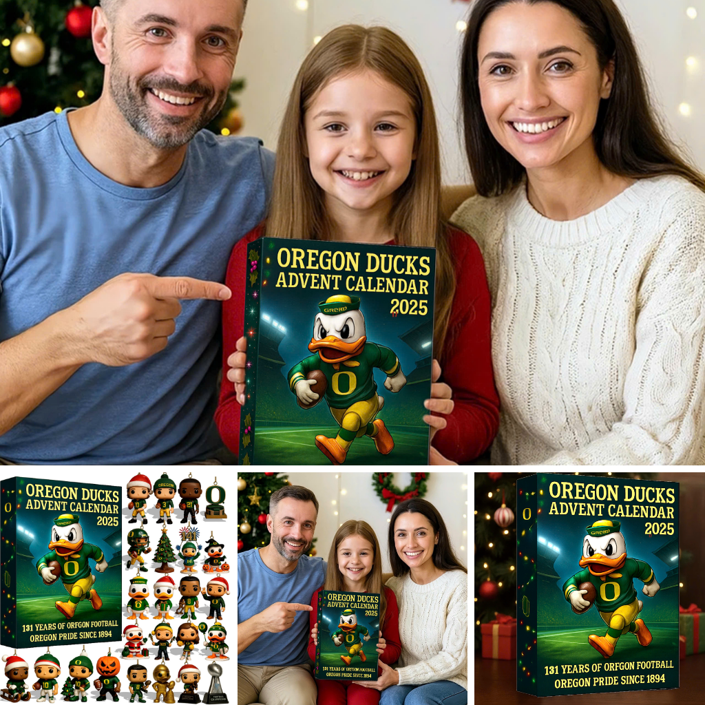 Oregon Ducks Advent Calendar, Christmas Countdown Advent Calendar Gift Box with 24 Acrylic Ornaments - Image 3