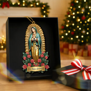 Alternative view of Our Lady of Guadalupe Acrylic Ornament – Guadalupe Day Gifts for Mexican Catholics 01qhqn221025