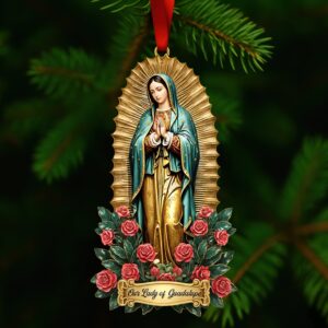 Our Lady of Guadalupe Acrylic Ornament – Guadalupe Day Gifts for Mexican Catholics 01qhqn221025