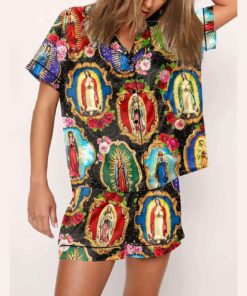 Our Lady of Guadalupe Floral Virgin Mary Pajama Set
