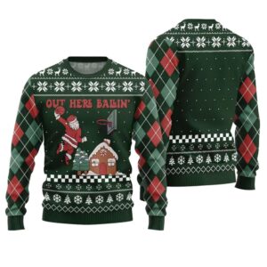 Out Here Ballin Santa Ugly Christmas Sweater - Grishko.com