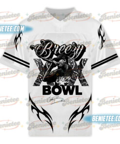 Alternative view of Custom Chris Brown Tour Football Jersey, Breezy Bowl XX Music Tour 2025 Football Jersey