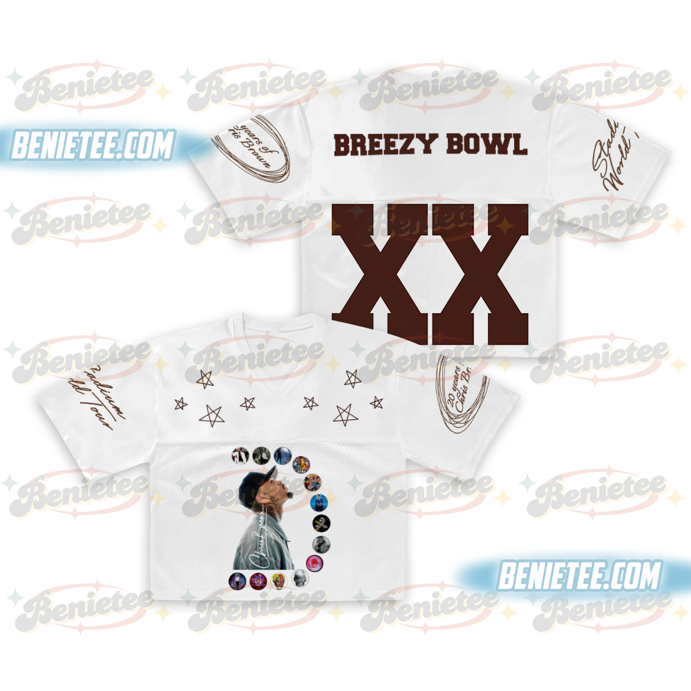 Chris Brown Croptop Mesh Football, Breezy Bowl Tour 2025 Croptop Mesh Football