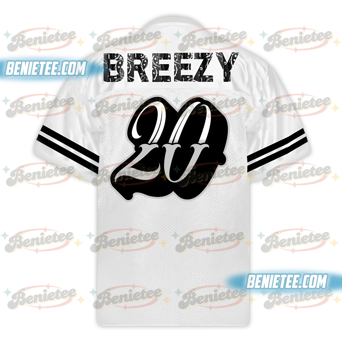 Custom Chris Brown Tour Football Jersey, Breezy Bowl XX Music Tour 2025 Football Jersey - Image 3