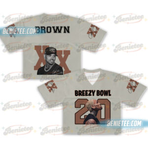 Breezy Bowl Tour 2025 Croptop Mesh Football, Chris Brown Croptop Mesh Football
