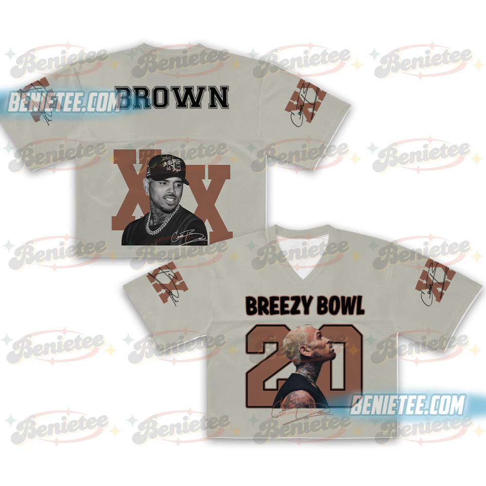 Breezy Bowl Tour 2025 Croptop Mesh Football, Chris Brown Croptop Mesh Football