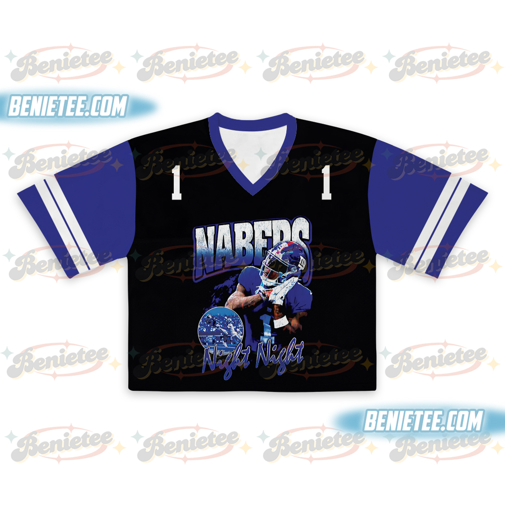 Malik Nabers Night Night Crotop Mesh Football, New York Football Throwback Crotop Mesh Football - Image 2