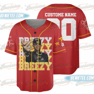 Custom Chris Brown Tour Baseball Jersey, Breezy Bowl XX Music Tour 2025 Baseball Jersey