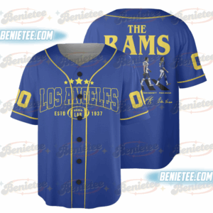 Los Angeles Rams Baseball Jersey, Football Game Day Baseball Jersey