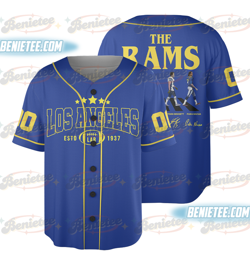 Los Angeles Rams Baseball Jersey, Football Game Day Baseball Jersey