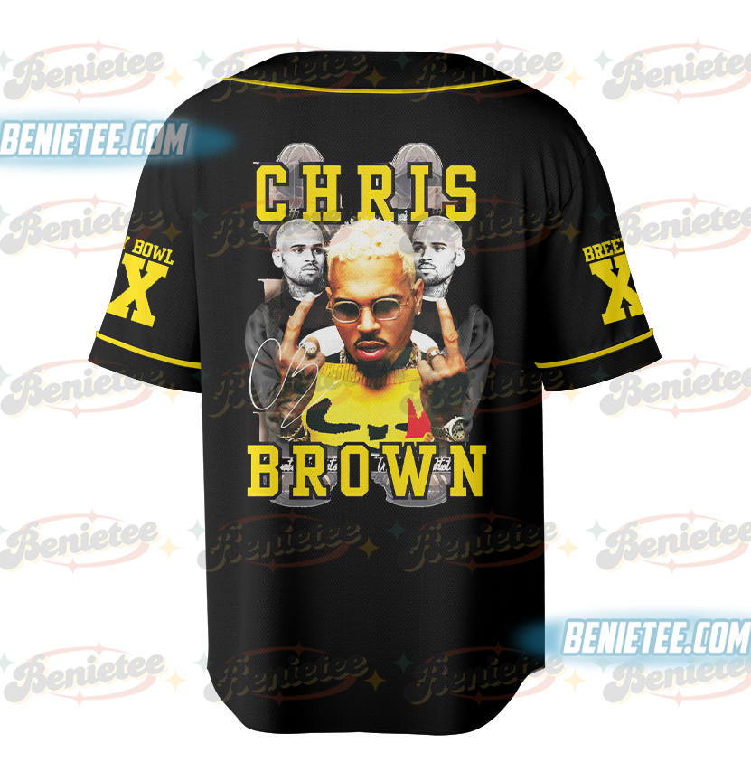 Chris Brown Tour Baseball Jersey, Breezy Bowl XX Music Tour 2025 Baseball Jersey - Image 3