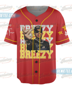 Alternative view of Custom Chris Brown Tour Baseball Jersey, Breezy Bowl XX Music Tour 2025 Baseball Jersey