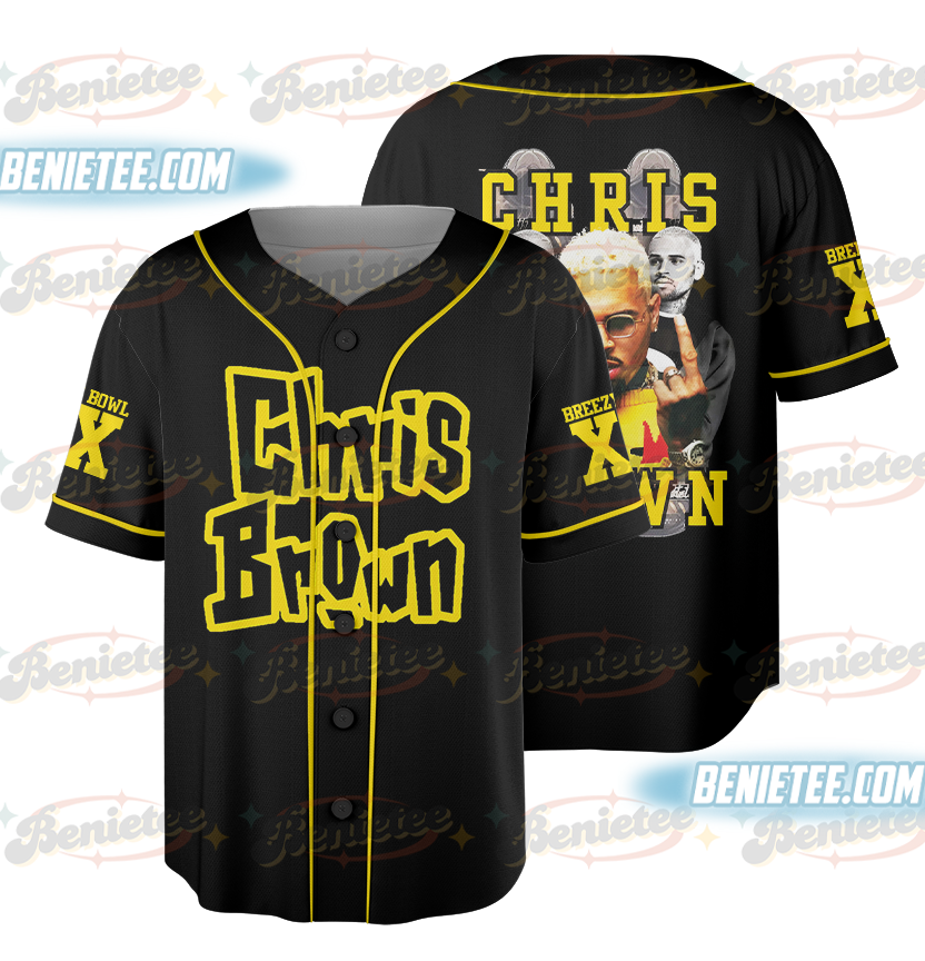 Chris Brown Tour Baseball Jersey, Breezy Bowl XX Music Tour 2025 Baseball Jersey
