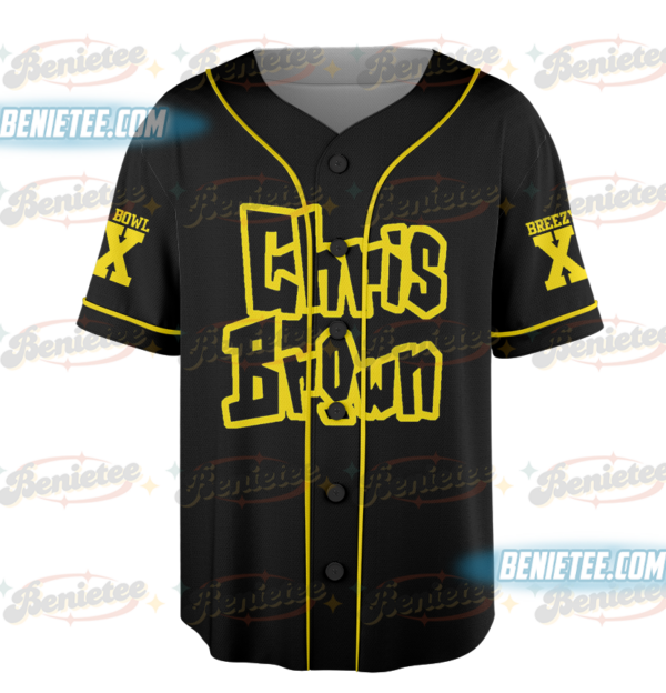 Alternative view of Chris Brown Tour Baseball Jersey, Breezy Bowl XX Music Tour 2025 Baseball Jersey