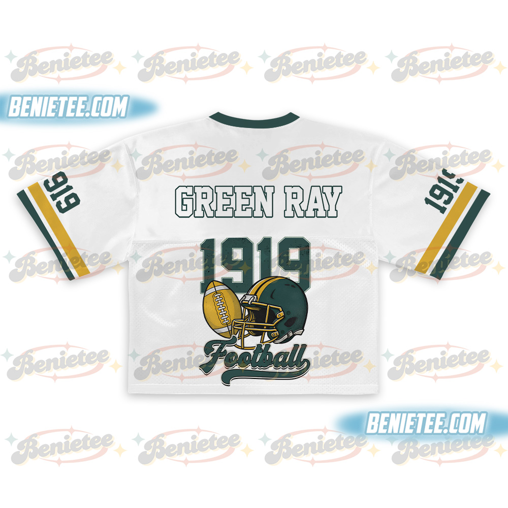 Green Bay Croptop Mesh Football, Retro Green Bay Game Day Croptop Mesh Football - Image 3