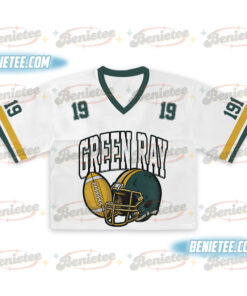 Alternative view of Green Bay Croptop Mesh Football, Retro Green Bay Game Day Croptop Mesh Football