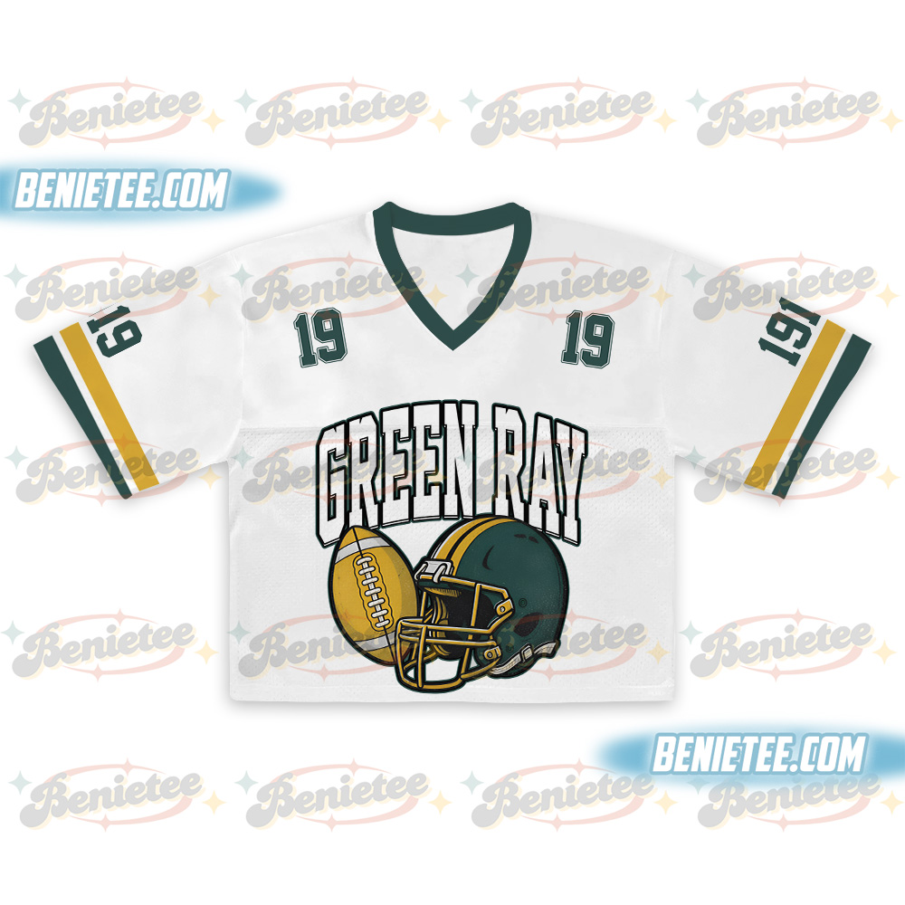 Green Bay Croptop Mesh Football, Retro Green Bay Game Day Croptop Mesh Football - Image 2