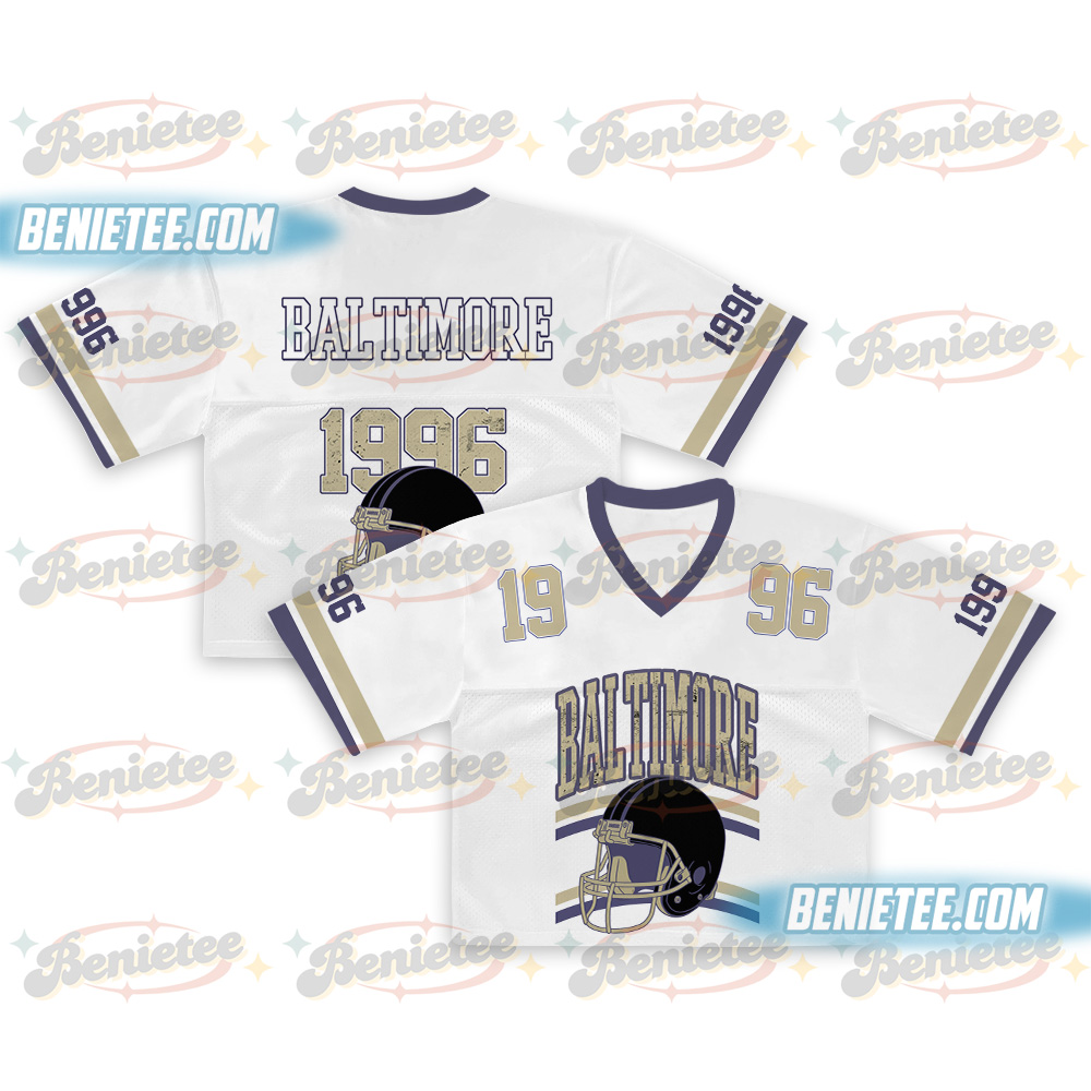 Baltimore Croptop Mesh Football, Retro Baltimore Game Day Croptop Mesh Football