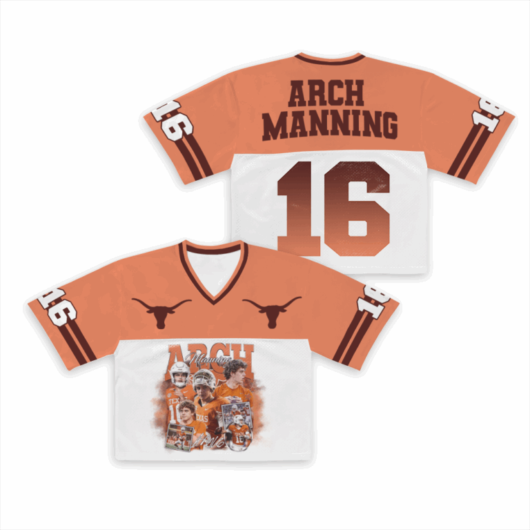 Arch Manning Croptop Mesh Football, Texas Croptop Mesh Football