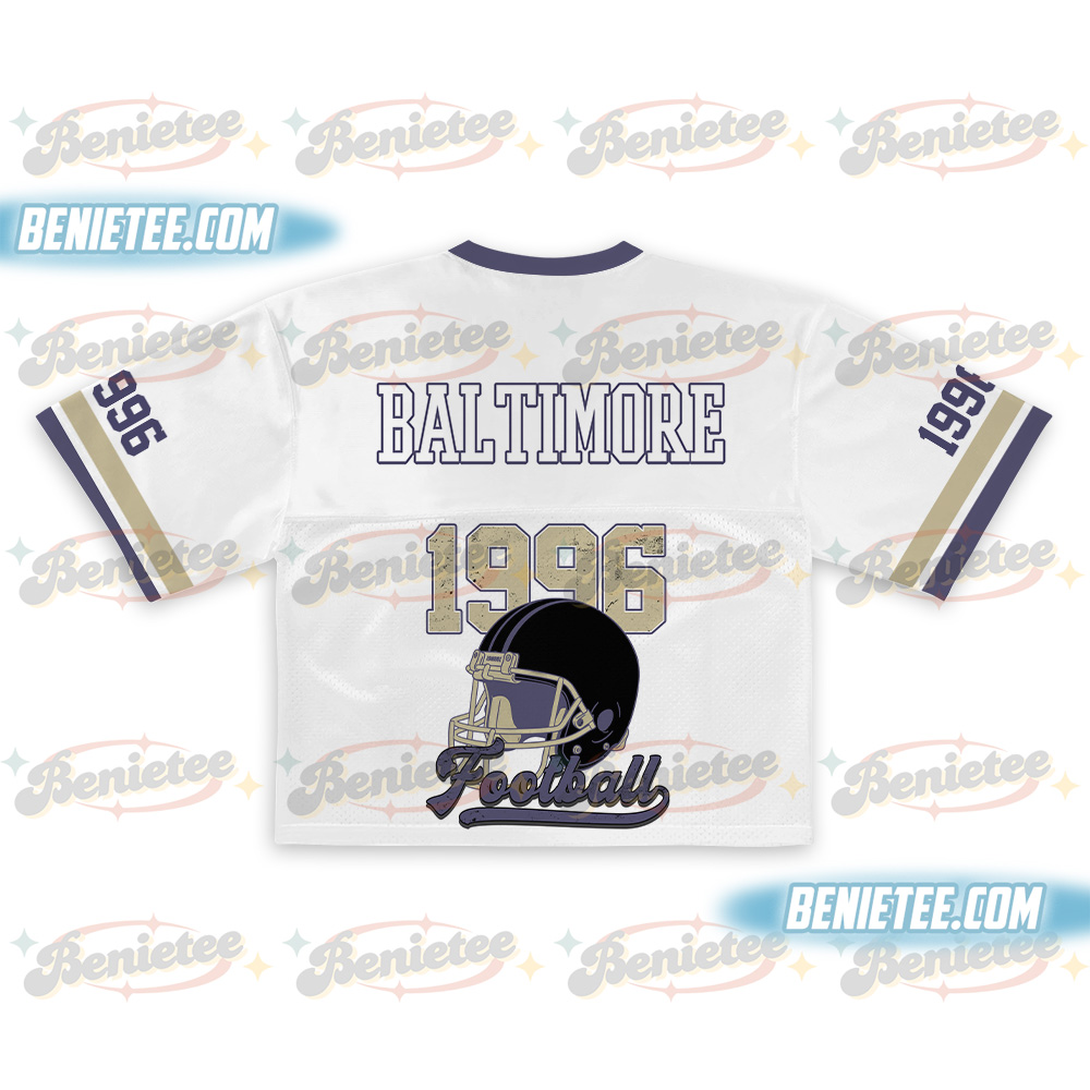Baltimore Croptop Mesh Football, Retro Baltimore Game Day Croptop Mesh Football - Image 3