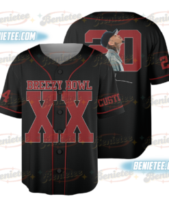 Custom Chris Brown Tour Baseball Jersey, Breezy Bowl XX Music Tour 2025 Baseball Jersey