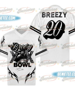 Custom Chris Brown Tour Football Jersey, Breezy Bowl XX Music Tour 2025 Football Jersey