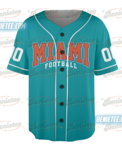 Alternative view of Miami Dolphins Team Baseball Jersey, Game Day Baseball Jersey