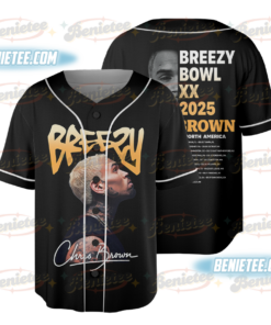 Chris Brown Concert Tour Baseball Jersey, Breezy Bowl XX Music Tour 2025 Baseball Jersey