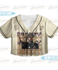 Alternative view of Custom Chris Brown CropTop Baseball Jersey, Breezy Bowl XX Music Tour 2025 CropTop Baseball Jersey