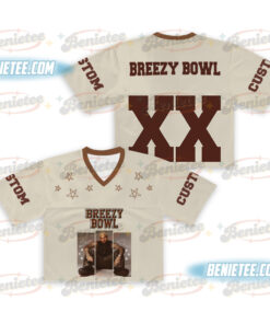 Custom Chris Brown Croptop Mesh Football, Breezy Bowl Tour 2025 Croptop Mesh Football