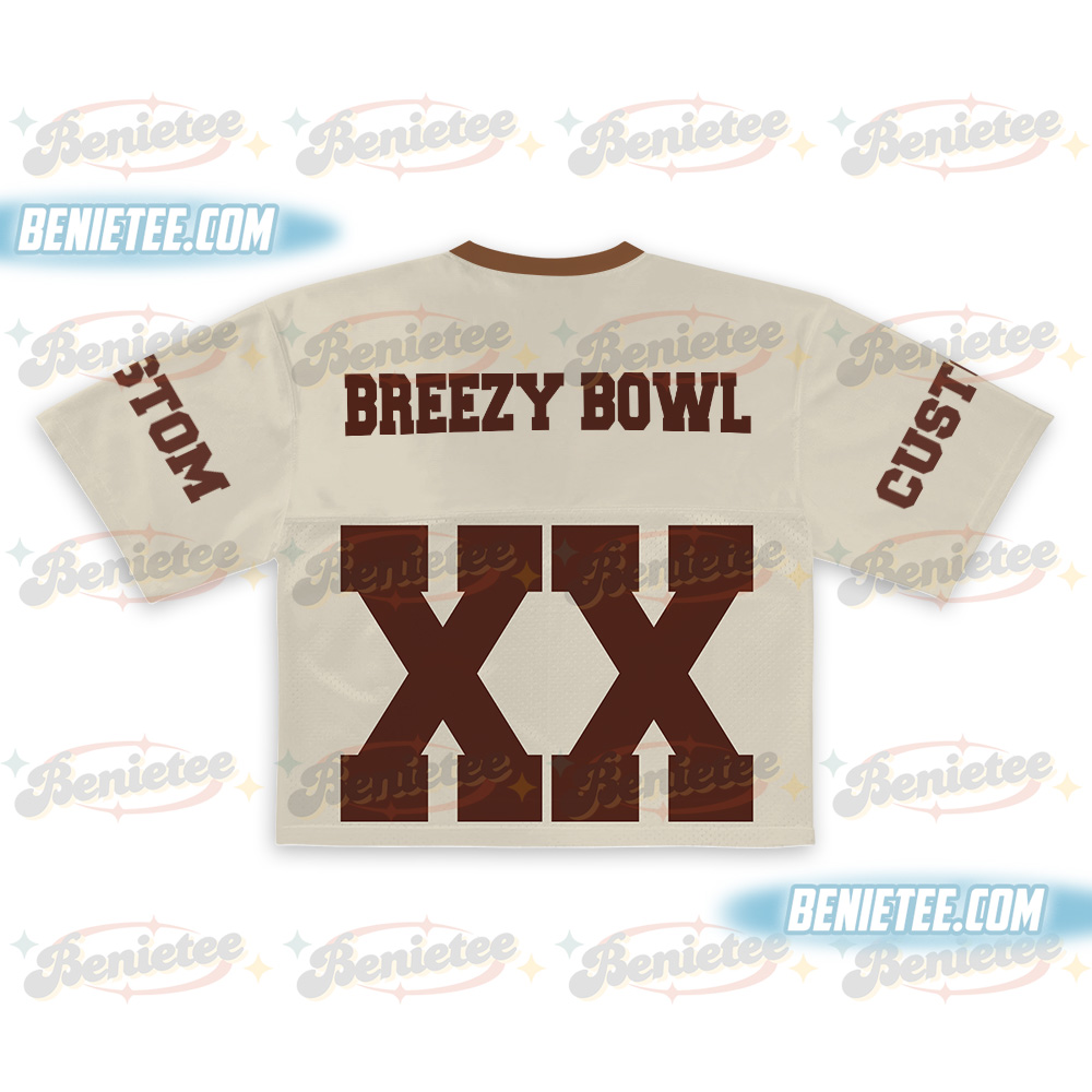 Custom Chris Brown Croptop Mesh Football, Breezy Bowl Tour 2025 Croptop Mesh Football - Image 3