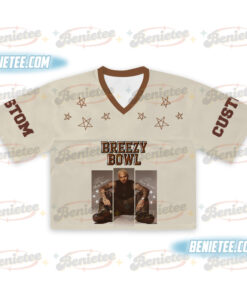 Alternative view of Custom Chris Brown Croptop Mesh Football, Breezy Bowl Tour 2025 Croptop Mesh Football