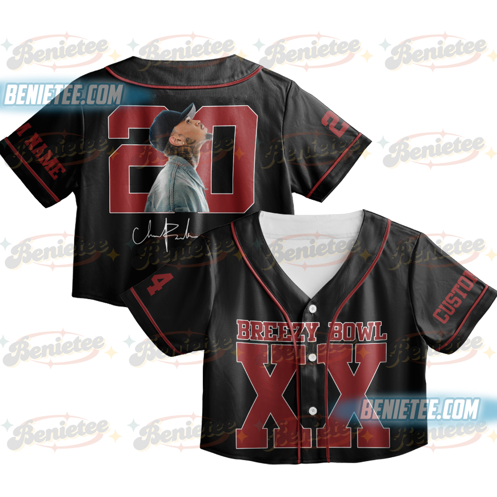 Personalized Chris Brown CropTop Baseball Jersey, Breezy Bowl XX 2025 CropTop Baseball Jersey