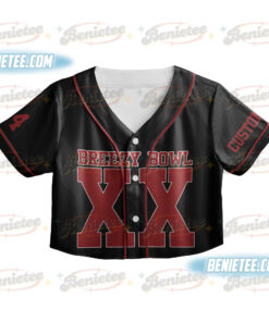 Alternative view of Personalized Chris Brown CropTop Baseball Jersey, Breezy Bowl XX 2025 CropTop Baseball Jersey