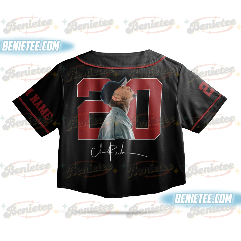 Personalized Chris Brown CropTop Baseball Jersey, Breezy Bowl XX 2025 CropTop Baseball Jersey - Image 3